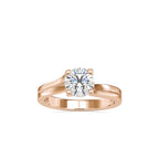 SKU: 0179 (14K) Round-Cut Twisted-Prong Solitaire Engagment Ring in White Gold.