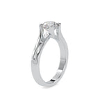 SKU: 0179 (10K) Round-Cut Twisted-Prong Solitaire Engagment Ring in White Gold.