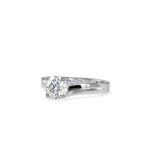 SKU: 0179 (14K) Round-Cut Twisted-Prong Solitaire Engagment Ring in White Gold.