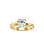 SKU: 0179 (18K) Round-Cut Twisted-Prong Solitaire Engagment Ring in White Gold.