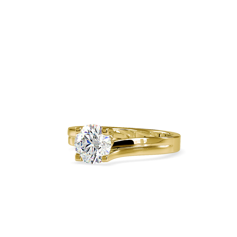 SKU: 0179 (22K) Round-Cut Twisted-Prong Solitaire Engagment Ring in White Gold.