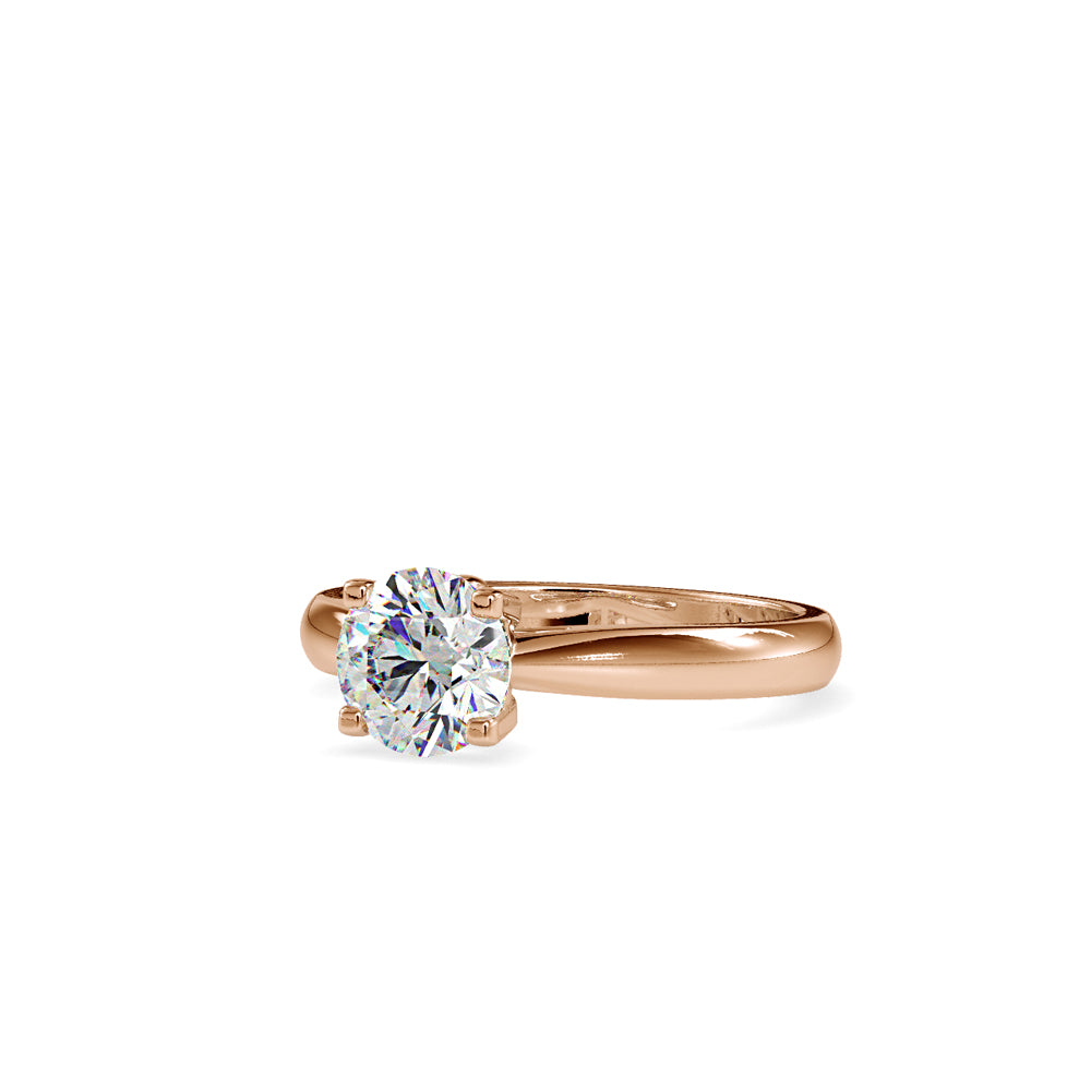 SKU: 0180 (18K) Four-Prong Solitaire Engagment Ring in Rose Gold.