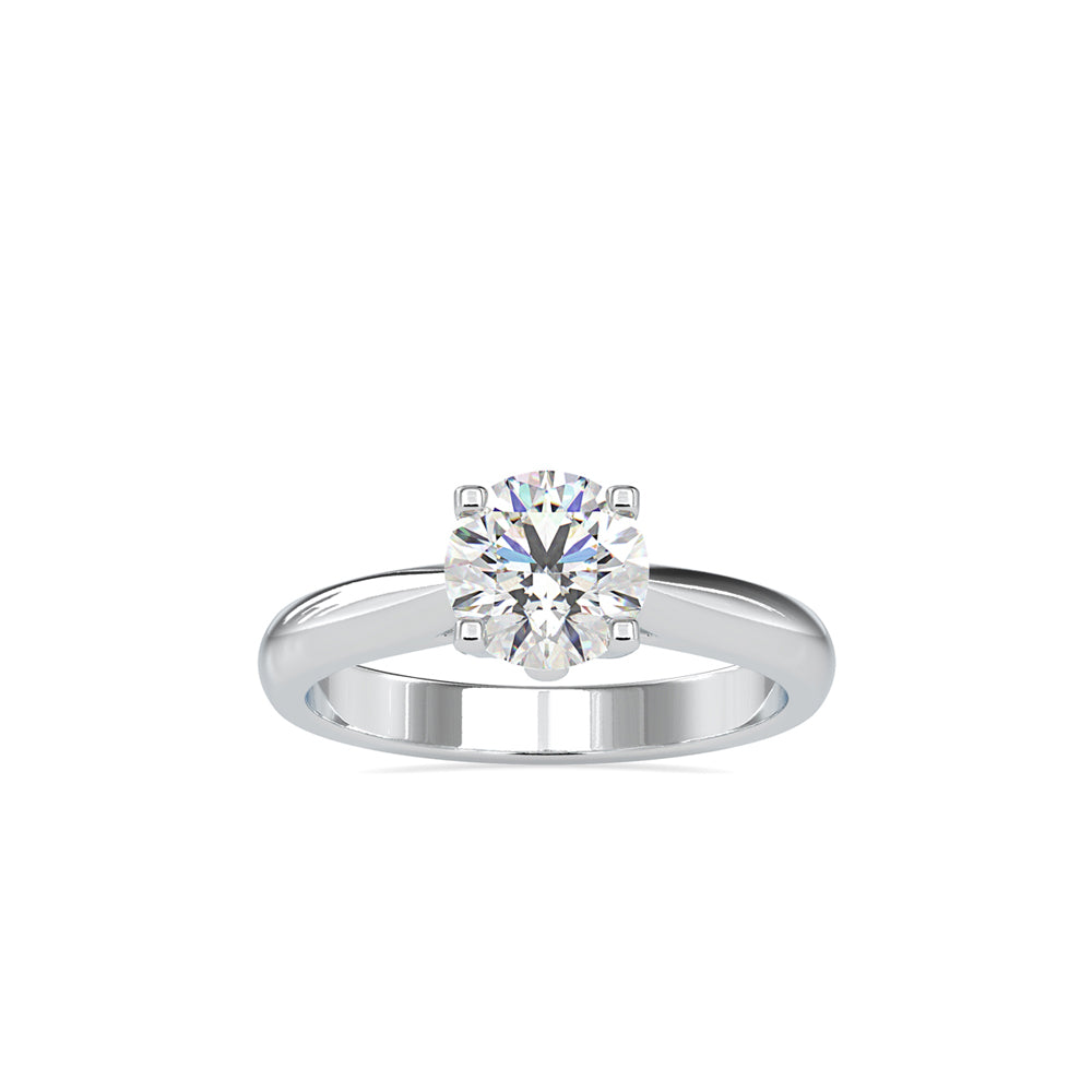 SKU: 0180 (14K) Four-Prong Solitaire Engagment Ring in Rose Gold.