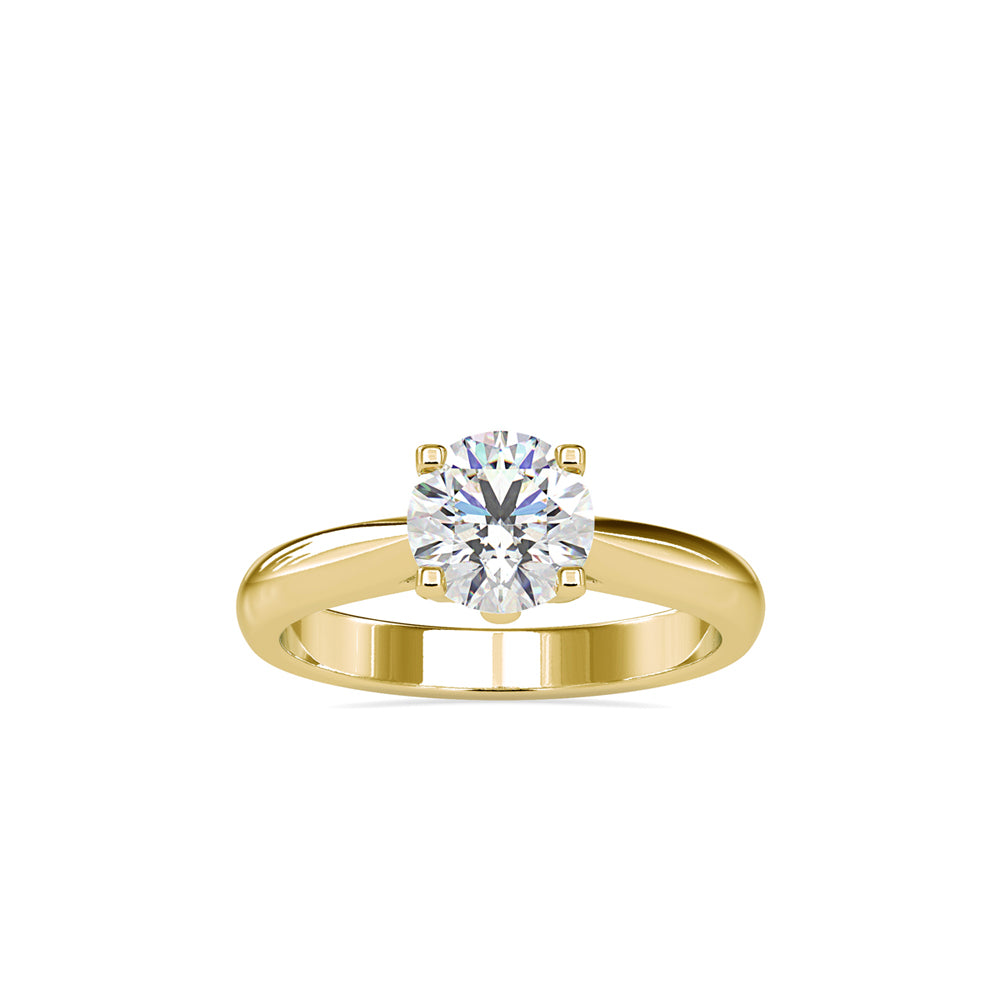 SKU: 0180 (10K) Four-Prong Solitaire Engagment Ring in Rose Gold.