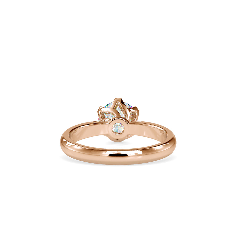 SKU: 0181 (14K) Fancy Six-Prong Solitaire Engagment Ring in Rose Gold.