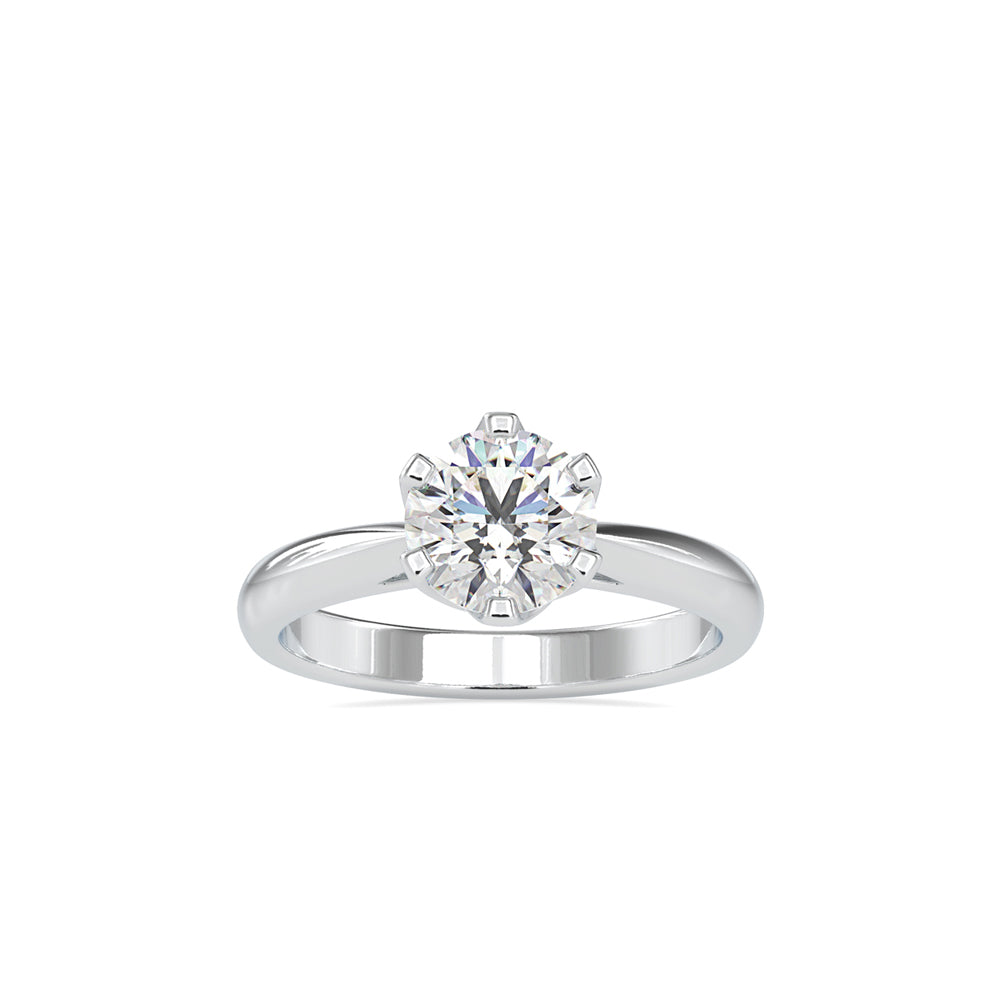 SKU: 0181 (14K) Fancy Six-Prong Solitaire Engagment Ring in Rose Gold.