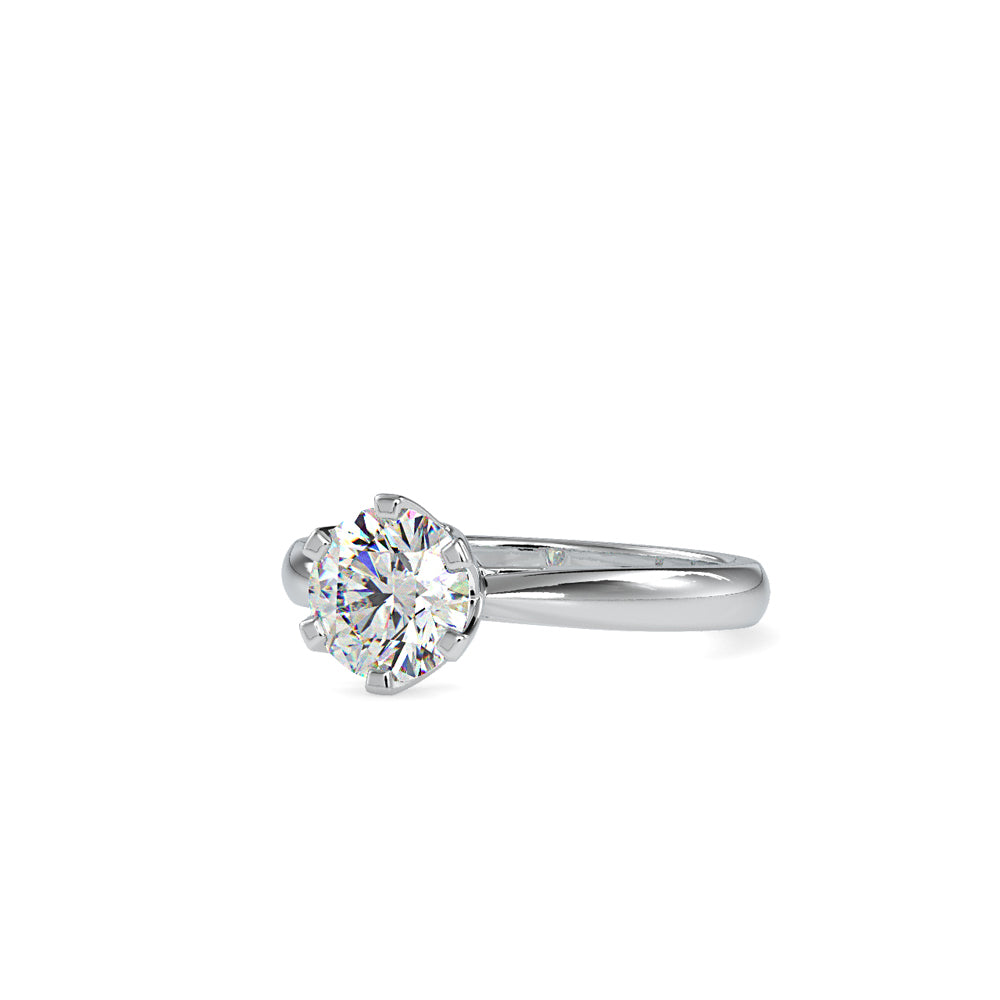 SKU: 0181 (10K) Fancy Six-Prong Solitaire Engagment Ring in Rose Gold.