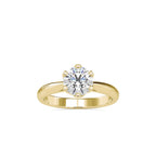 SKU: 0181 (14K) Fancy Six-Prong Solitaire Engagment Ring in Rose Gold.