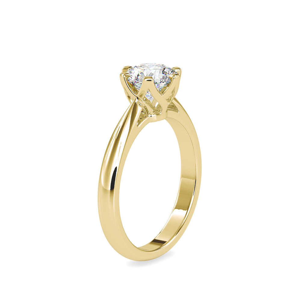 SKU: 0181 (10K) Fancy Six-Prong Solitaire Engagment Ring in Rose Gold.