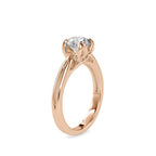 SKU: 0182 (18K) Lotus Setting Round Diamond Engagment Ring in Rose Gold.
