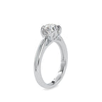 SKU: 0182 (18K) Lotus Setting Round Diamond Engagment Ring in Rose Gold.