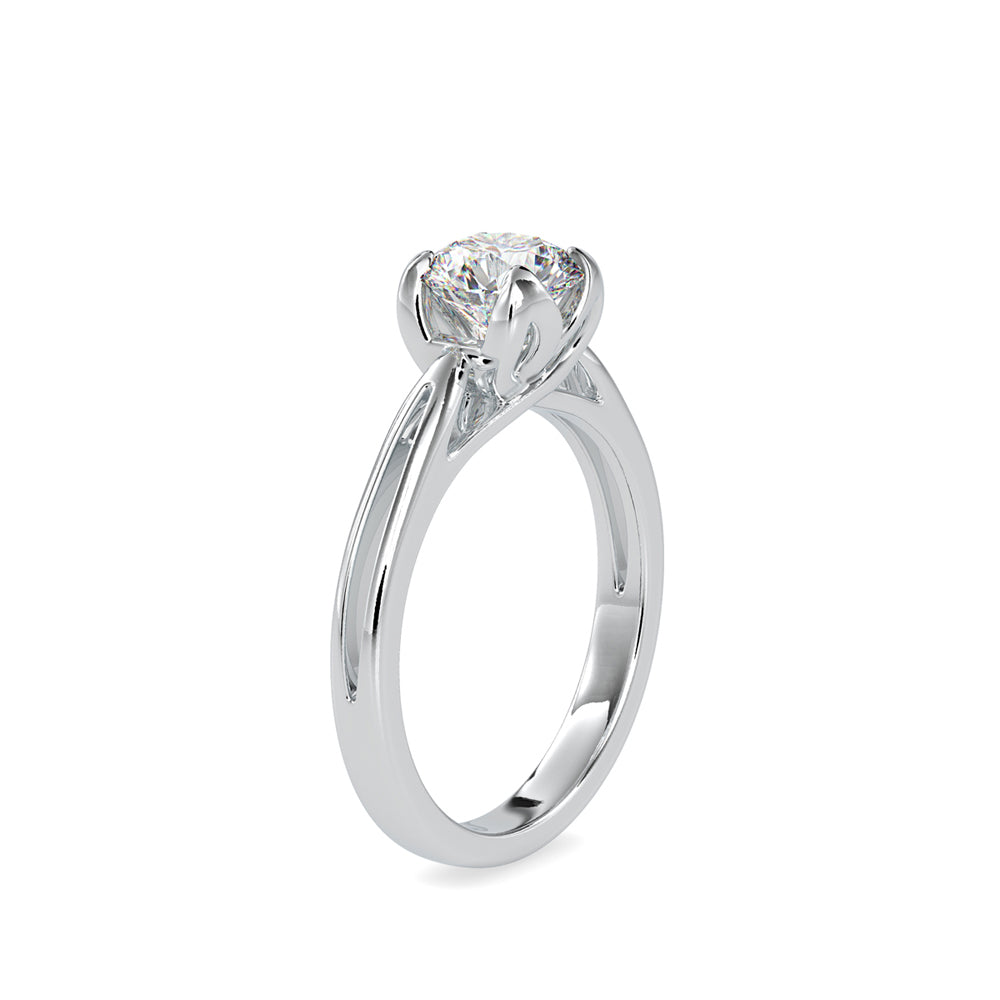 SKU: 0182 (22K) Lotus Setting Round Diamond Engagment Ring in Rose Gold.