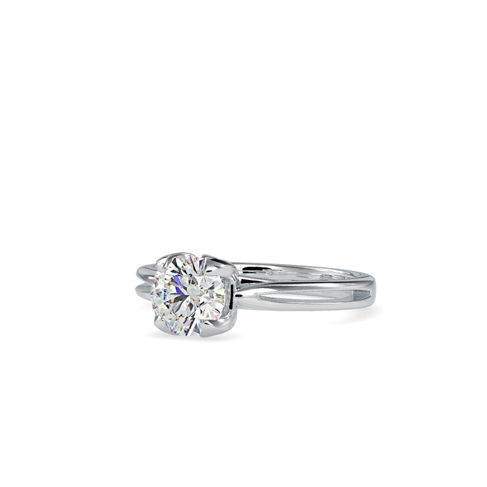 SKU: 0182 (22K) Lotus Setting Round Diamond Engagment Ring in Rose Gold.