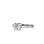 SKU: 0182 (18K) Lotus Setting Round Diamond Engagment Ring in Rose Gold.