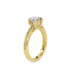SKU: 0182 (22K) Lotus Setting Round Diamond Engagment Ring in Rose Gold.