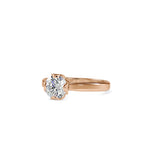 SKU: 0183 (18K) Flower Setting Round Diamond Engagment Ring in Rose Gold.