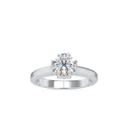 SKU: 0183 (10K) Flower Setting Round Diamond Engagment Ring in Rose Gold.
