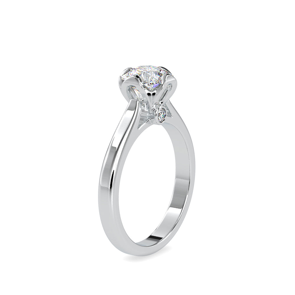 SKU: 0183 (22K) Flower Setting Round Diamond Engagment Ring in Rose Gold.
