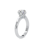 SKU: 0183 (10K) Flower Setting Round Diamond Engagment Ring in Rose Gold.