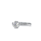 SKU: 0183 (10K) Flower Setting Round Diamond Engagment Ring in Rose Gold.