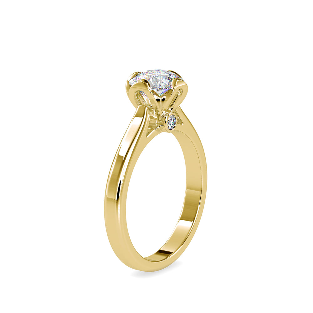 SKU: 0183 (18K) Flower Setting Round Diamond Engagment Ring in Rose Gold.
