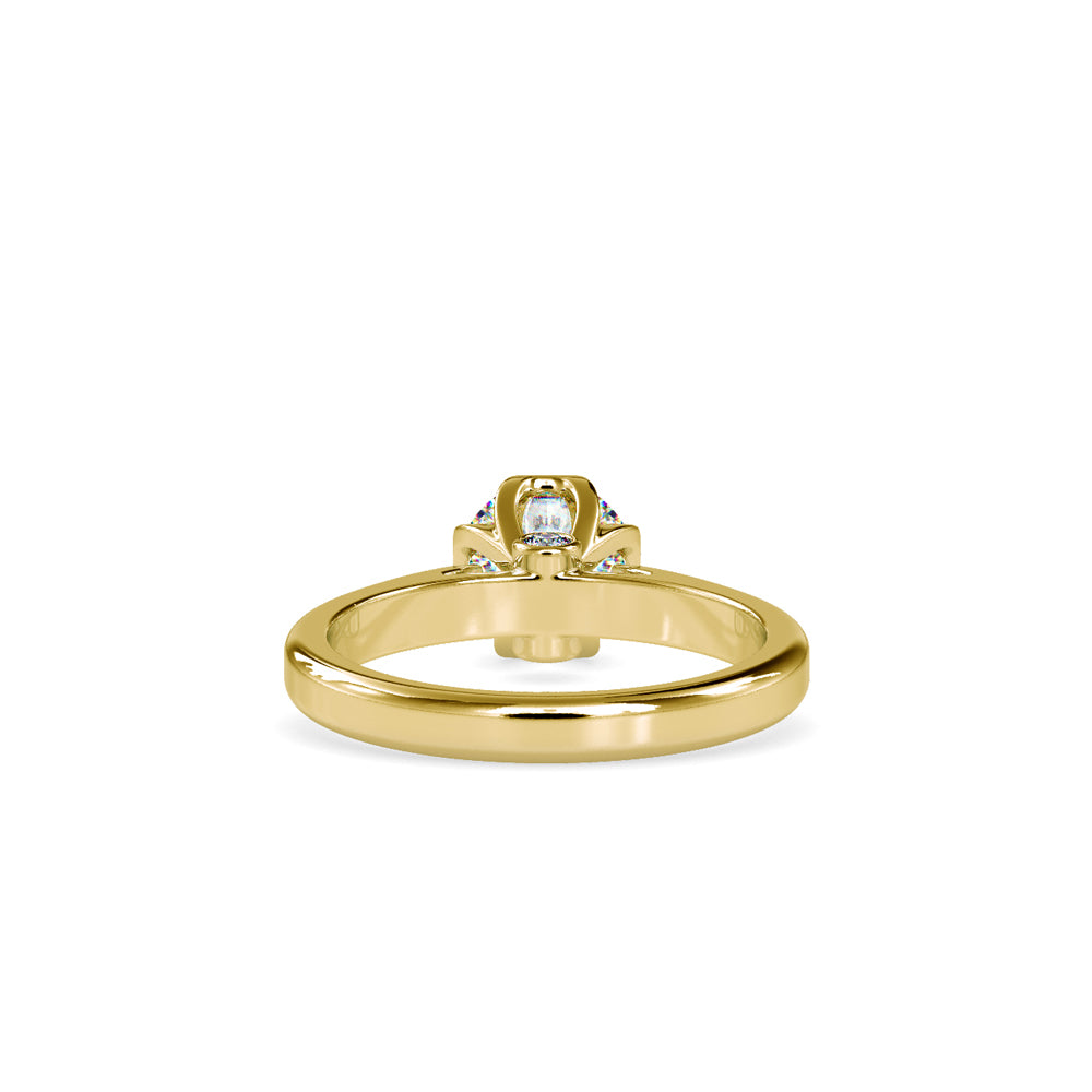 SKU: 0183 (14K) Flower Setting Round Diamond Engagment Ring in Rose Gold.