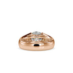 SKU: 0184 (18K) Half-Bezel Round Diamond Solitaire Ring Rose Gold.