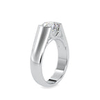 SKU: 0184 (22K) Half-Bezel Round Diamond Solitaire Ring Rose Gold.