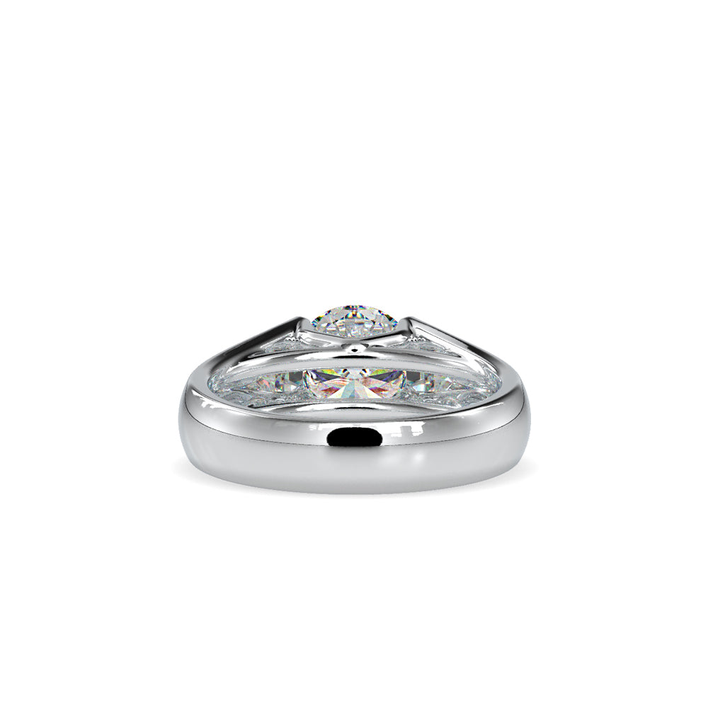 SKU: 0184 (18K) Half-Bezel Round Diamond Solitaire Ring Rose Gold.