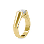 SKU: 0184 (18K) Half-Bezel Round Diamond Solitaire Ring Rose Gold.