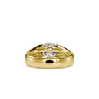SKU: 0184 (14K) Half-Bezel Round Diamond Solitaire Ring Rose Gold.
