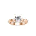 SKU: 0185 (14K) Vintage Shank Four-Prong Solitaire Engagment Ring in Rose Gold.