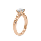 SKU: 0185 (14K) Vintage Shank Four-Prong Solitaire Engagment Ring in Rose Gold.