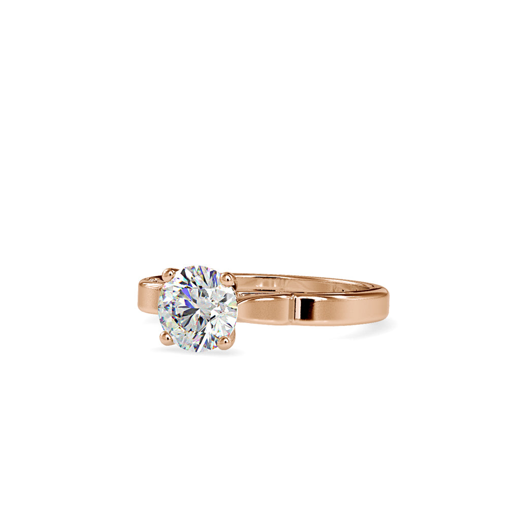 SKU: 0185 (18K) Vintage Shank Four-Prong Solitaire Engagment Ring in Rose Gold.