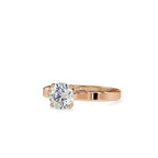 SKU: 0185 (14K) Vintage Shank Four-Prong Solitaire Engagment Ring in Rose Gold.
