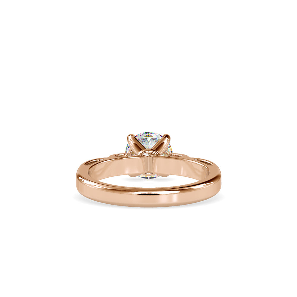 SKU: 0185 (10K) Vintage Shank Four-Prong Solitaire Engagment Ring in Rose Gold.