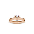 SKU: 0185 (14K) Vintage Shank Four-Prong Solitaire Engagment Ring in Rose Gold.