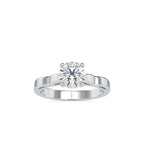SKU: 0185 (14K) Vintage Shank Four-Prong Solitaire Engagment Ring in Rose Gold.