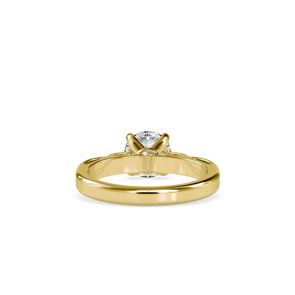 SKU: 0185 (10K) Vintage Shank Four-Prong Solitaire Engagment Ring in Rose Gold.