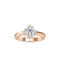 SKU: 0186 (14K) Four Twisted-Prong Solitaire Engagment Ring in Rose Gold.