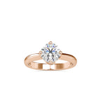 SKU: 0186 (10K) Four Twisted-Prong Solitaire Engagment Ring in Rose Gold.