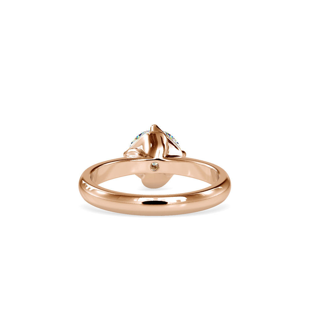 SKU: 0186 (14K) Four Twisted-Prong Solitaire Engagment Ring in Rose Gold.