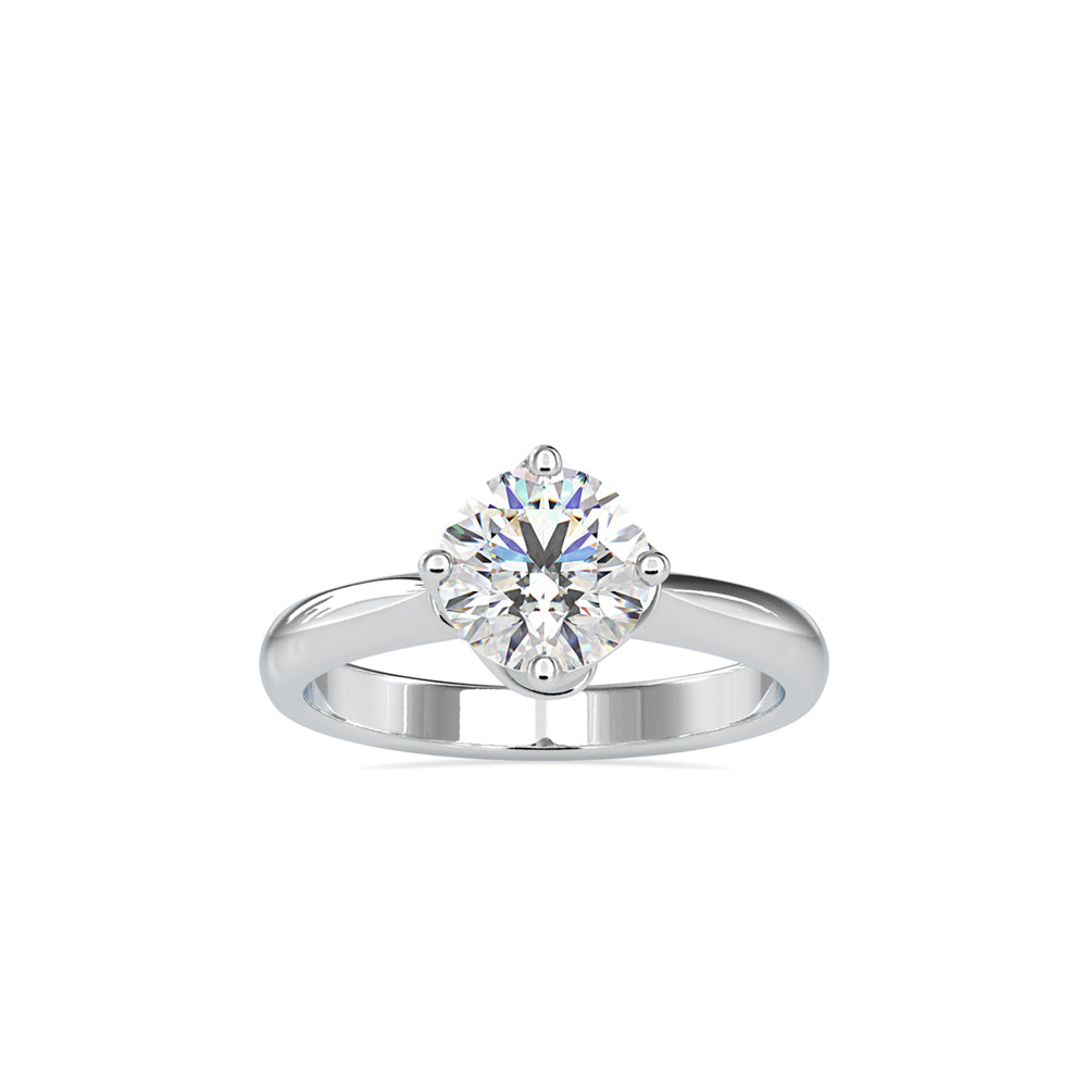 SKU: 0186 (18K) Four Twisted-Prong Solitaire Engagment Ring in Rose Gold.