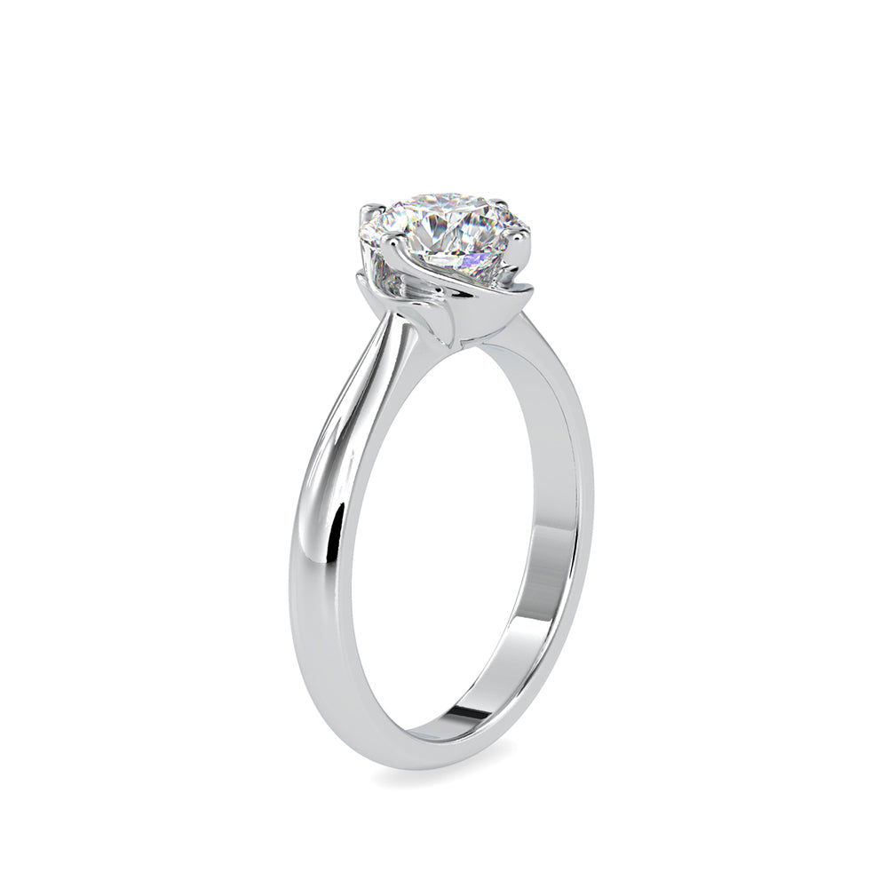 SKU: 0186 (18K) Four Twisted-Prong Solitaire Engagment Ring in Rose Gold.