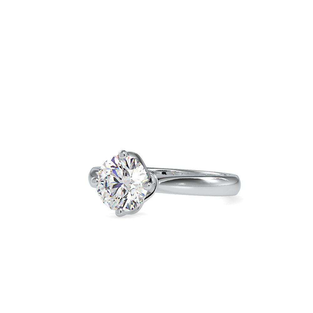 SKU: 0186 (14K) Four Twisted-Prong Solitaire Engagment Ring in Rose Gold.