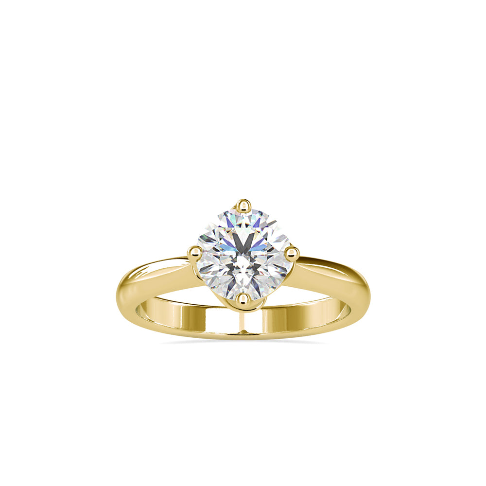 SKU: 0186 (22K) Four Twisted-Prong Solitaire Engagment Ring in Rose Gold.