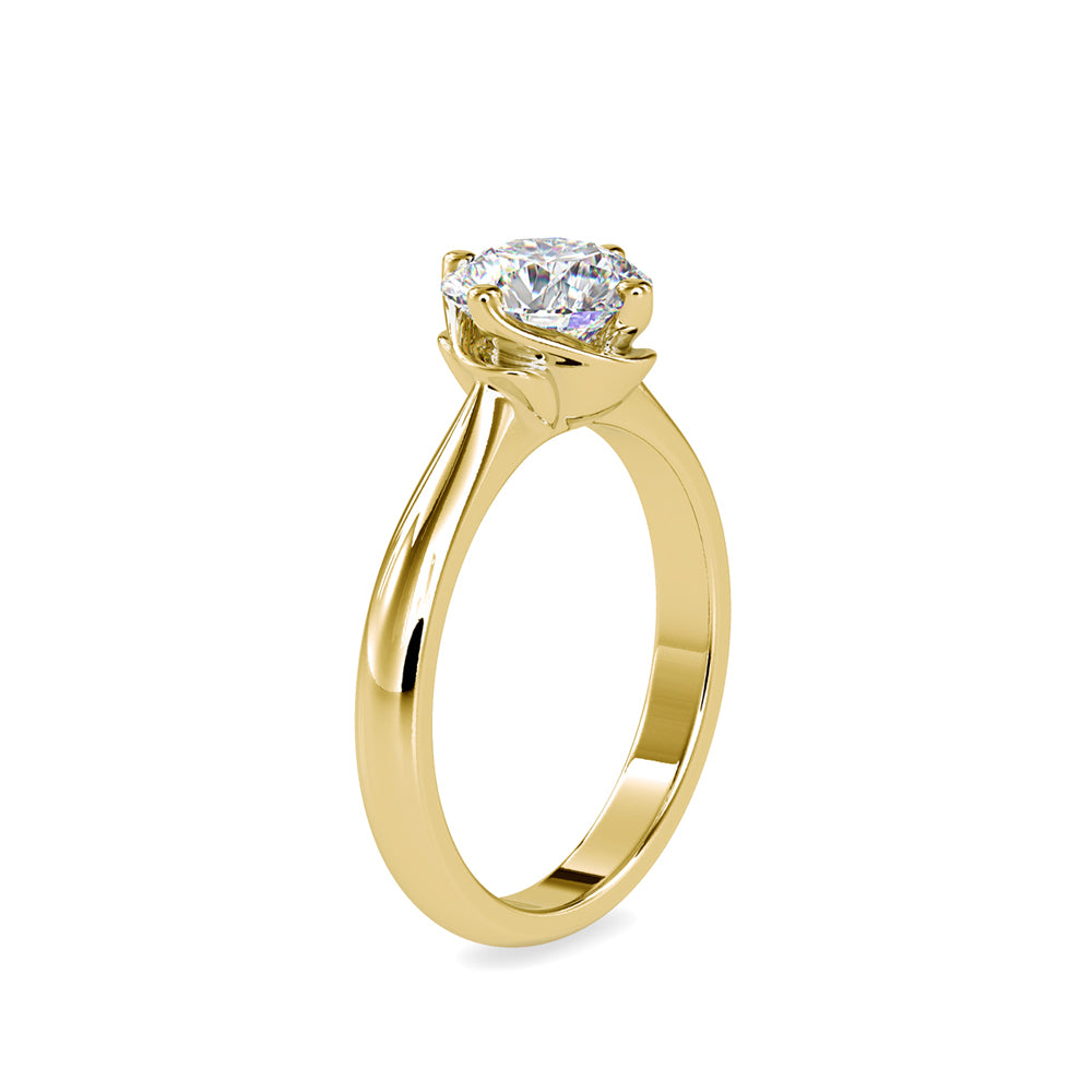 SKU: 0186 (10K) Four Twisted-Prong Solitaire Engagment Ring in Rose Gold.