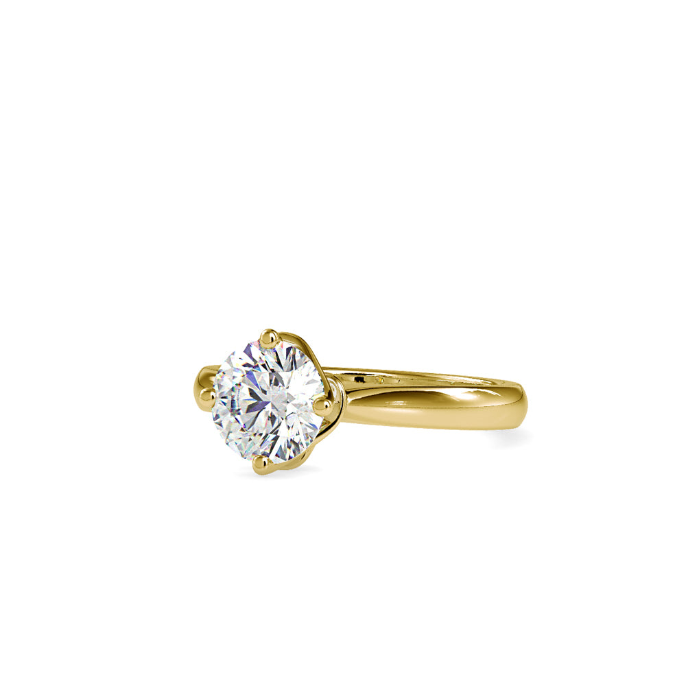 SKU: 0186 (14K) Four Twisted-Prong Solitaire Engagment Ring in Rose Gold.