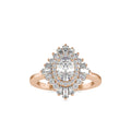 SKU: 0187 (14K) Oval-Shape Halo Engagment Ring in Rose Gold.