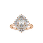 SKU: 0187 (10K) Oval-Shape Halo Engagment Ring in Rose Gold.